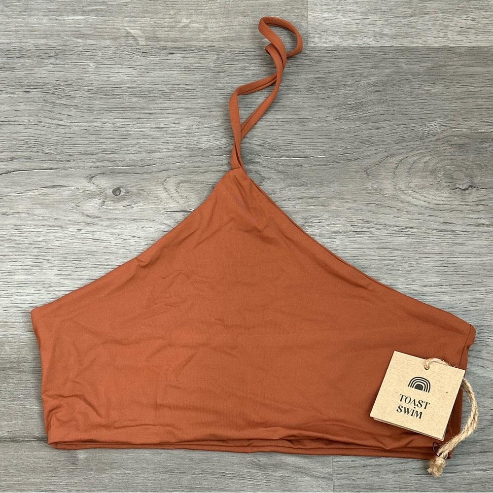NWT toast swim signature apex‎ bikini top size small women’s brown bronze